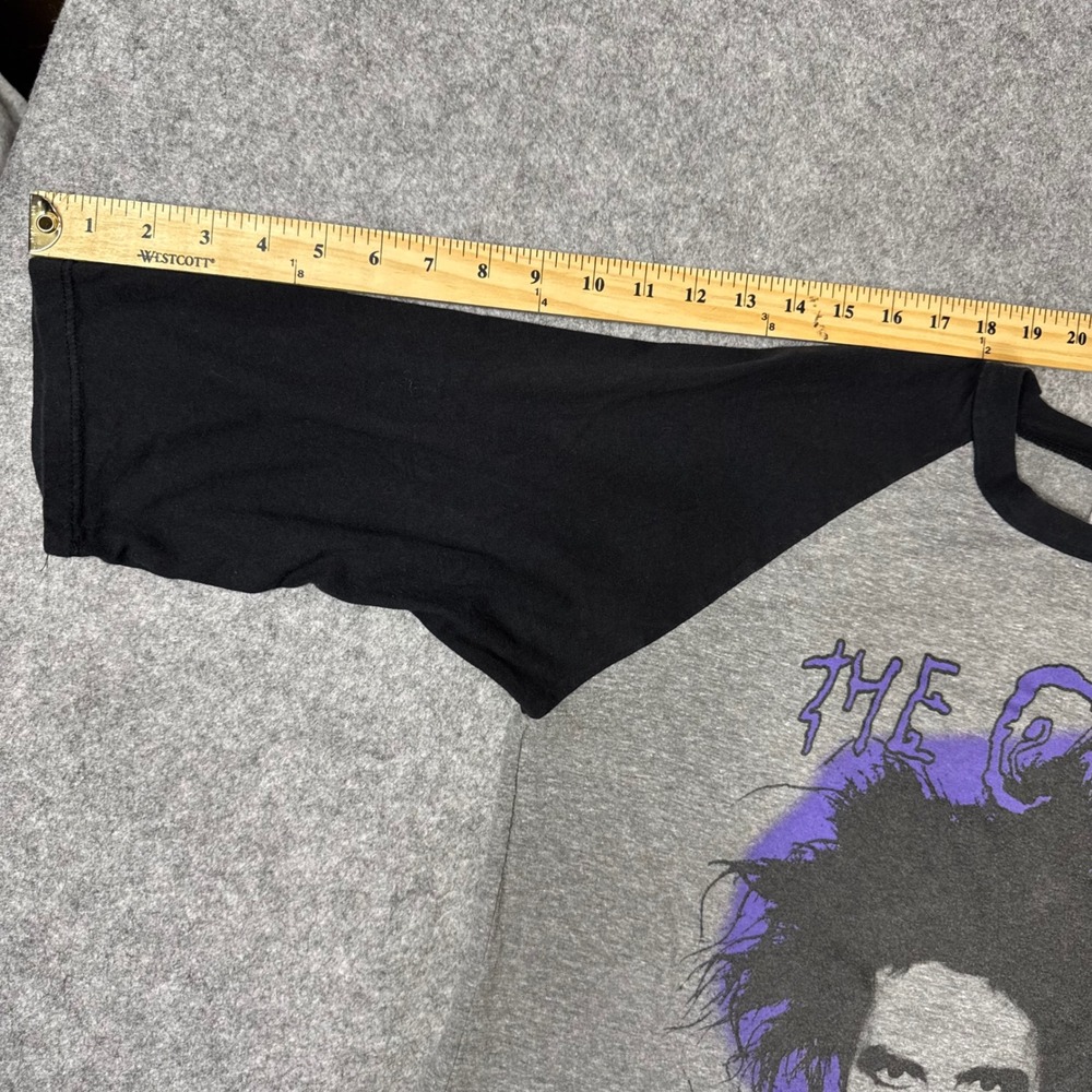 The Cure US Tour 2023 Robert Smith Raglan Baseball Tee Mens Medium Gray Black - Picture 7 of 7